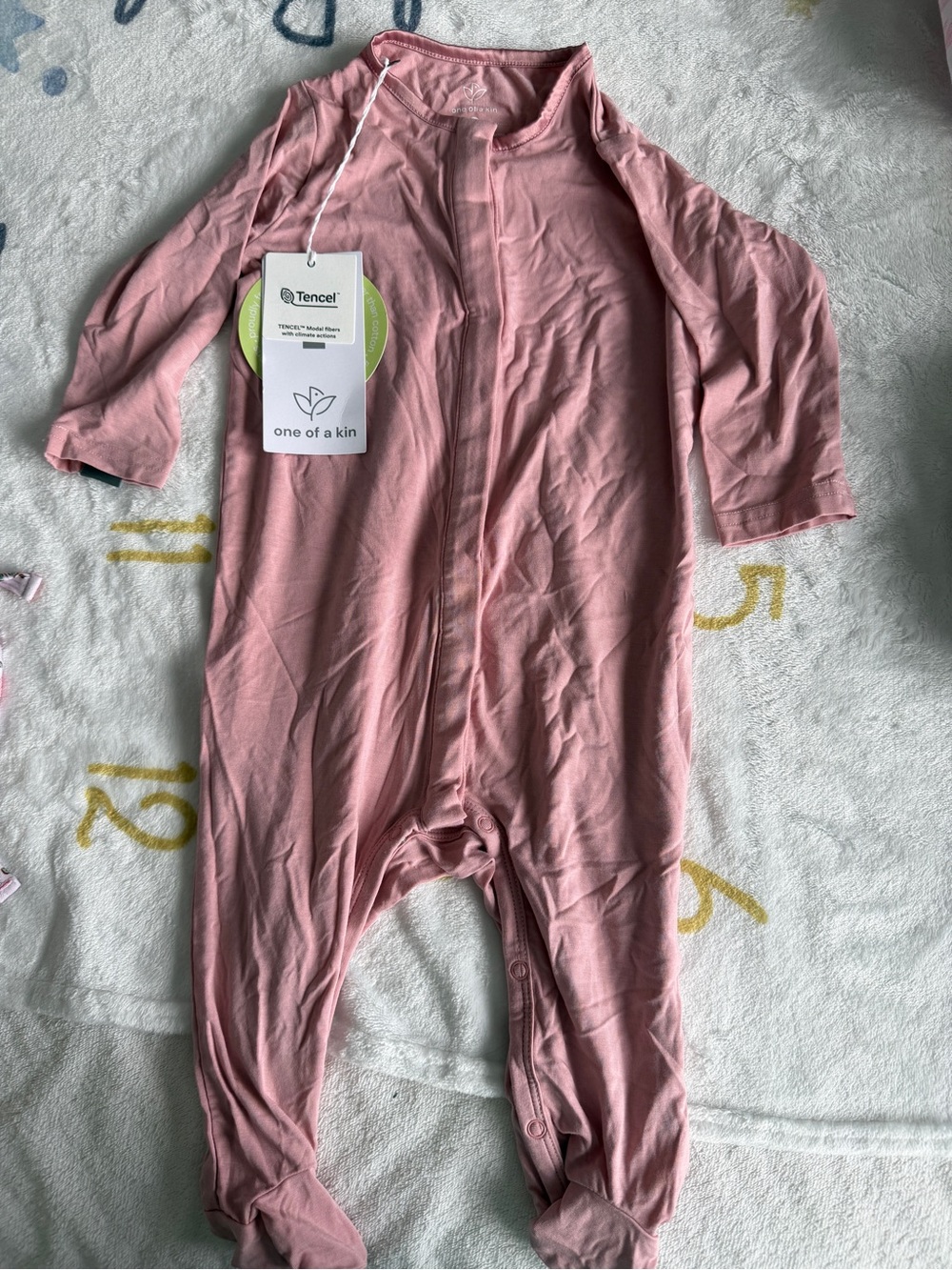 NWT one of a kin pink tencel baby footies - 6M